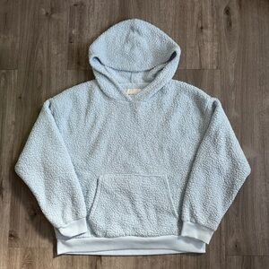 Women’s American Eagle Light blue Sherpa hoodie - like new - size medium